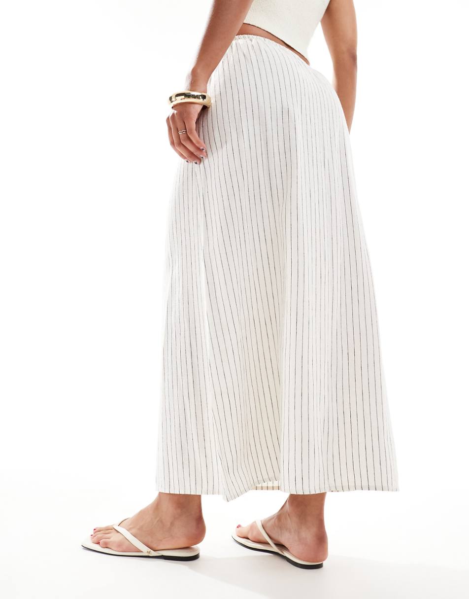 Cotton On margot midi skirt in ecru stripe