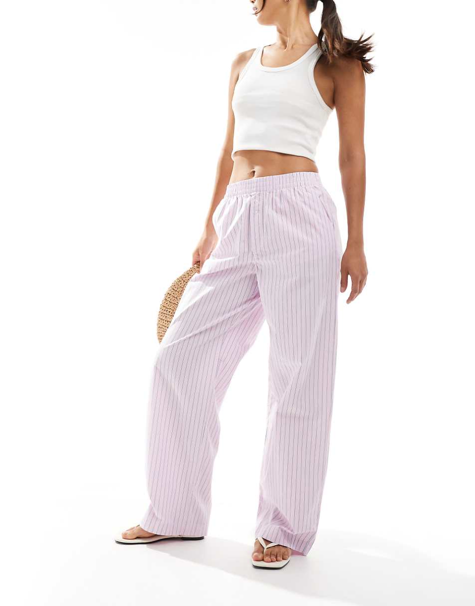 Cotton On relaxed straight leg pants in dusk pink stripe