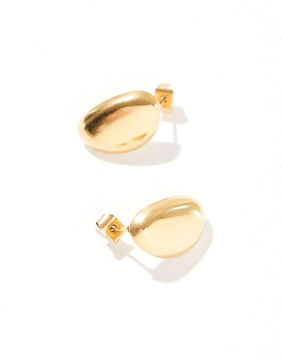 Lost Souls stainless steel 18kt gold plated chunky stud earrings
