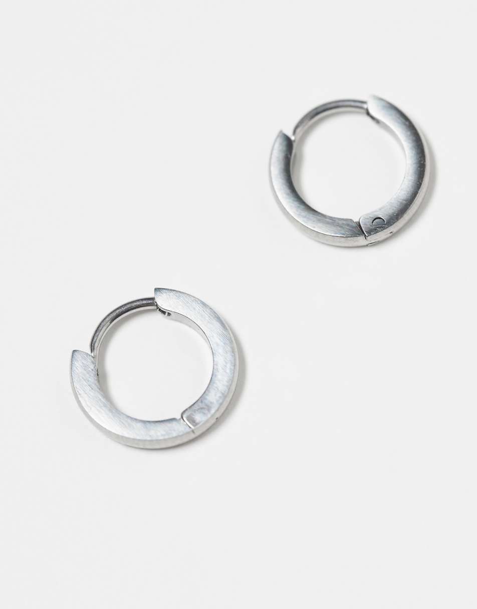 Lost Souls minimal huggie hoop earrings in stainless steel