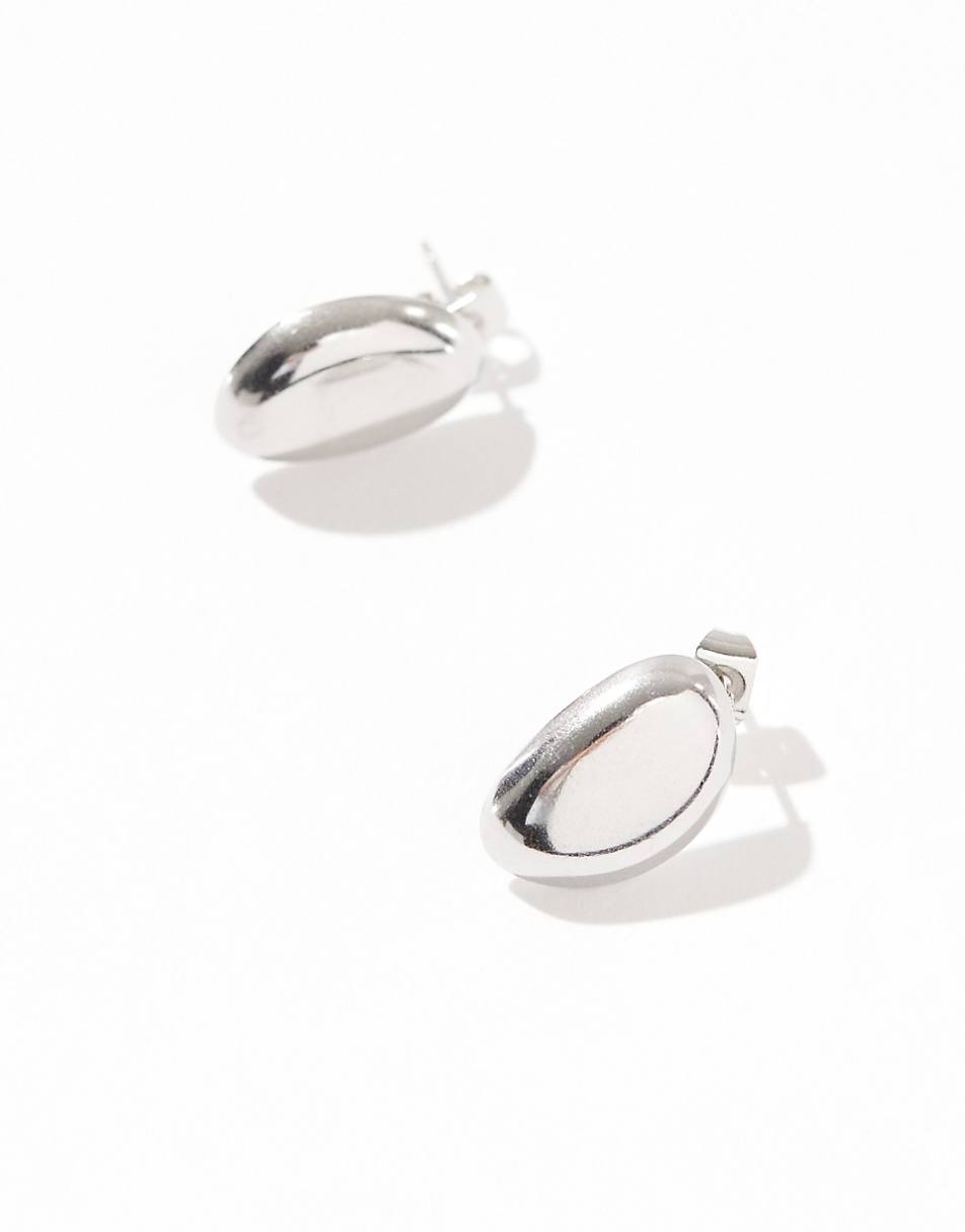 Lost Souls stainless steel chunky stud earrings in silver