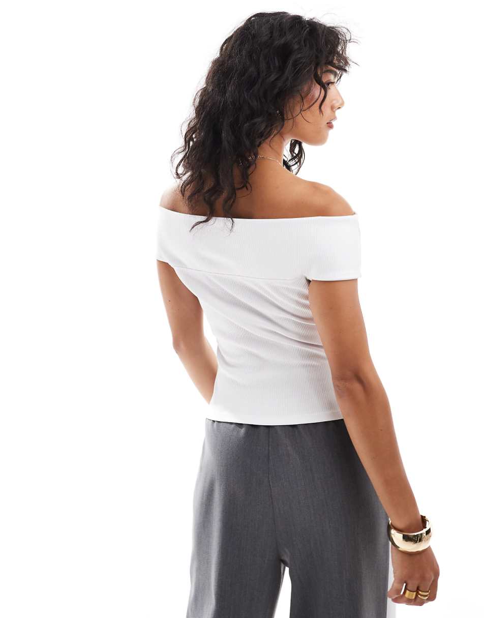 Mango bardot top in white