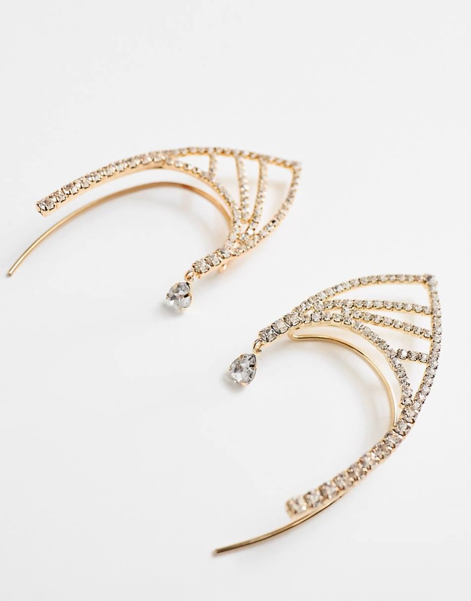 ASOS DESIGN Halloween ear cuffs in elf design in gold tone