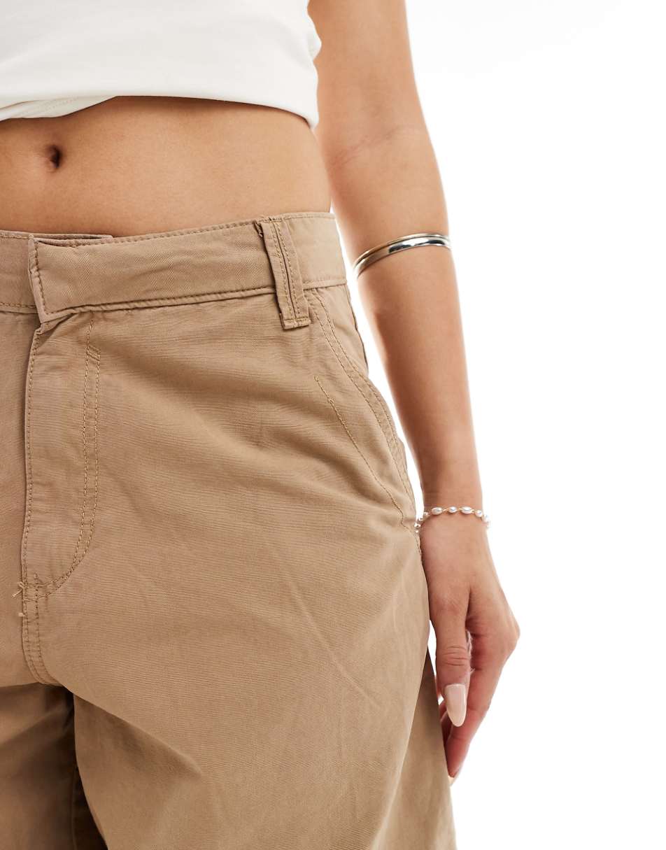 Bershka carpenter pants in beige