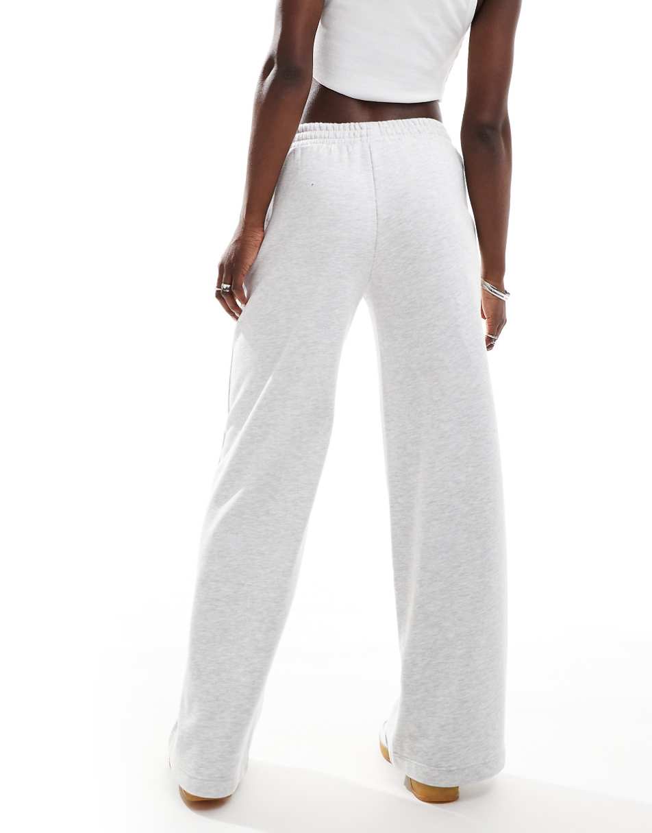 Bershka wide leg sweatpants in gray heather - part of a set