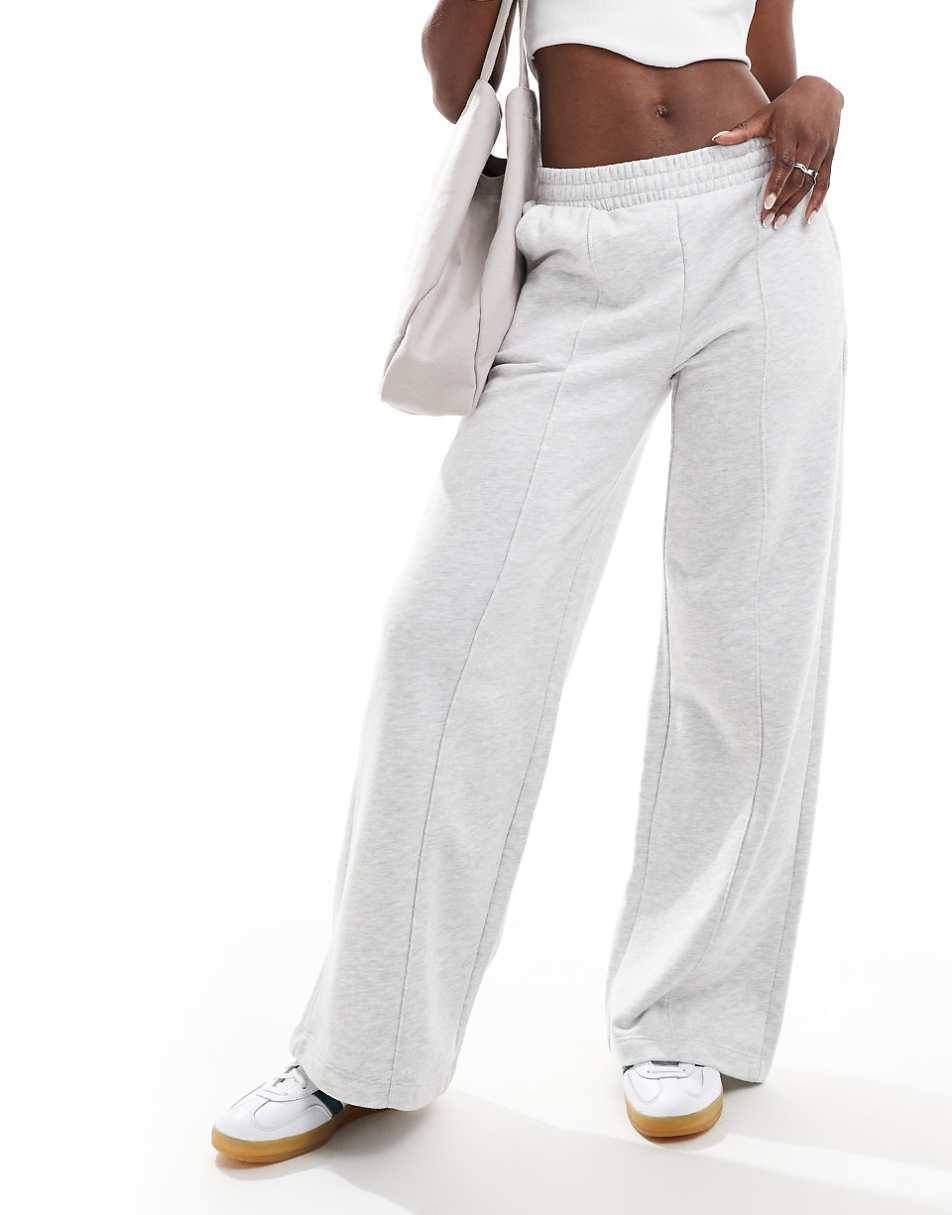Bershka wide leg sweatpants in gray heather - part of a set