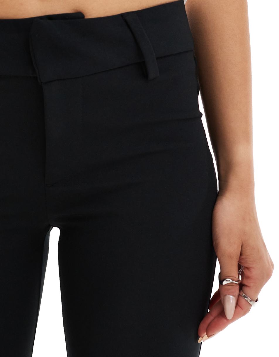 Bershka flared tailored pants in black