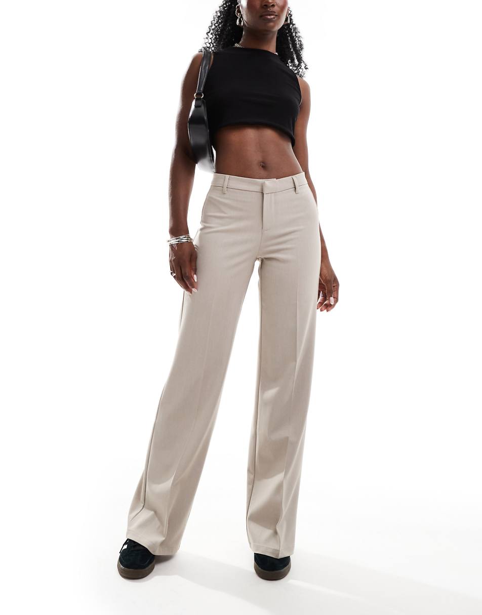 Bershka tailored pants in beige melange