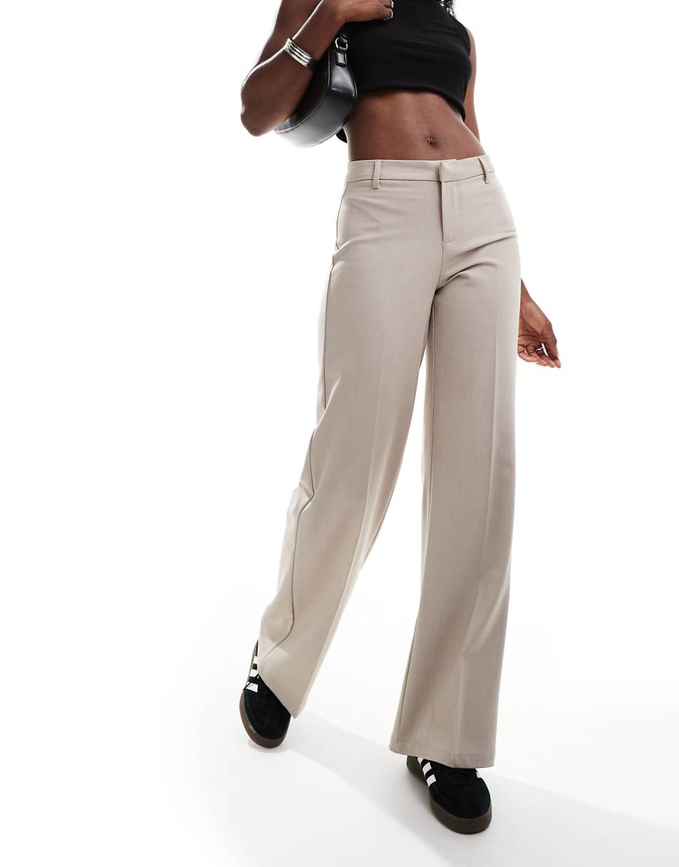 Bershka tailored pants in beige melange