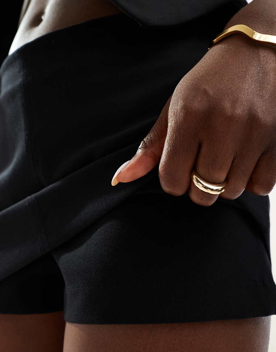 Bershka tailored skort in black