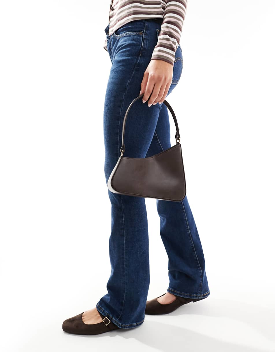 ASOS DESIGN asymmetric shoulder bag in chocolate