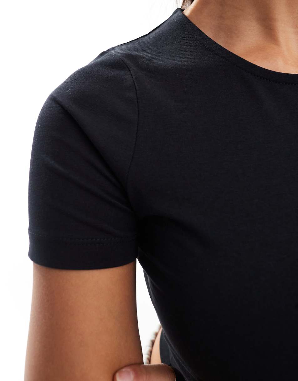 ASOS DESIGN fitted crop t-shirt in black