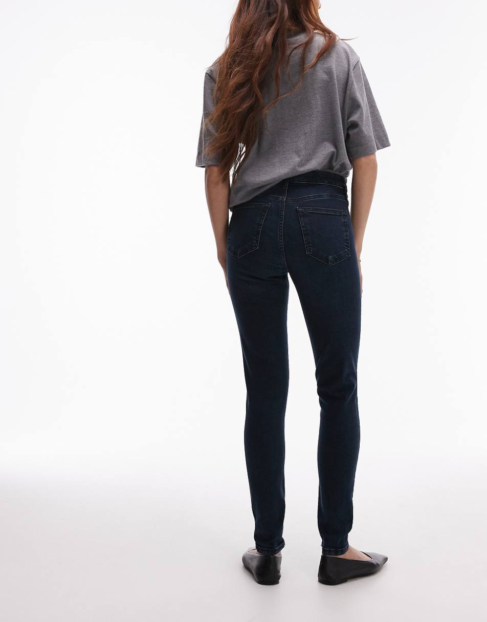 Topshop high rise Jamie jeans in blue black