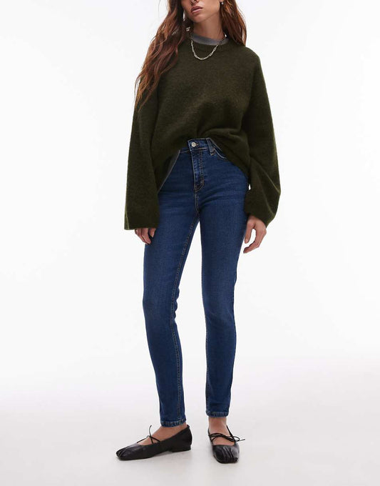 Topshop high rise Jamie jeans in rich blue