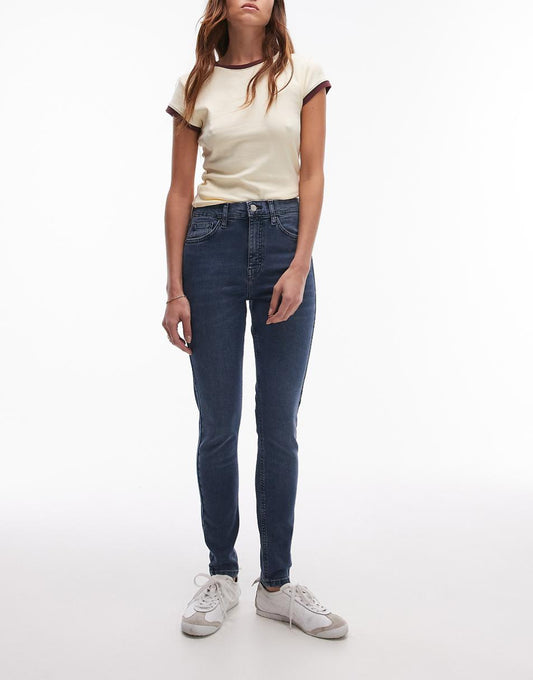 Topshop high rise Jamie jeans in storm blue