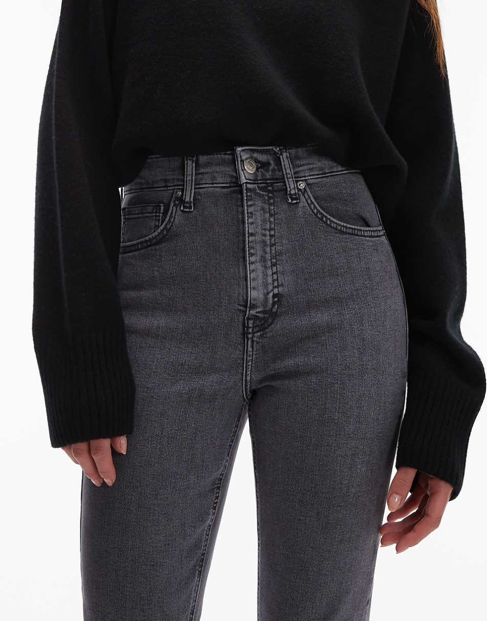 Topshop high rise Jamie jeans in gray