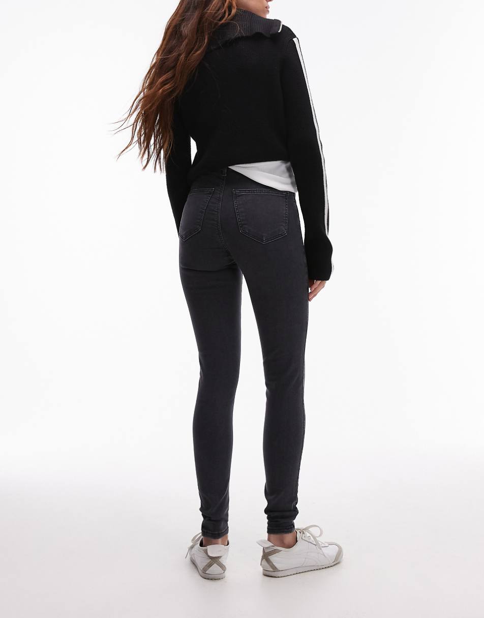 Topshop high rise Joni jeans in washed black