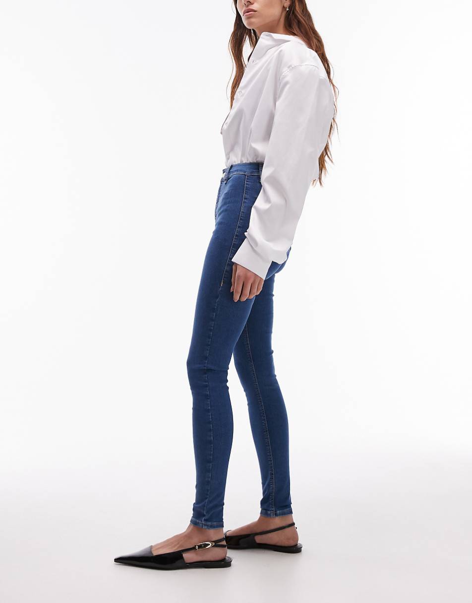 Topshop high rise Joni jeans in mid blue