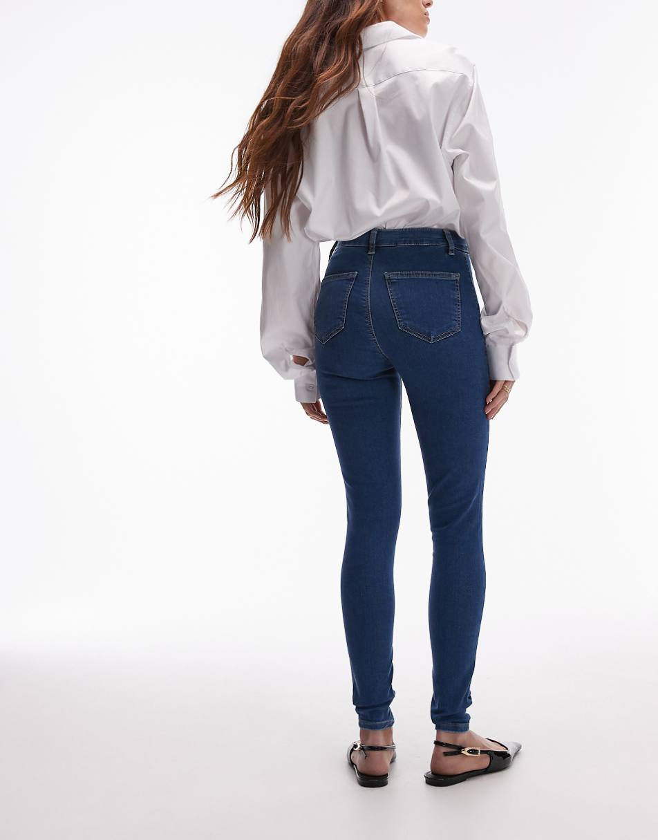 Topshop high rise Joni jeans in mid blue