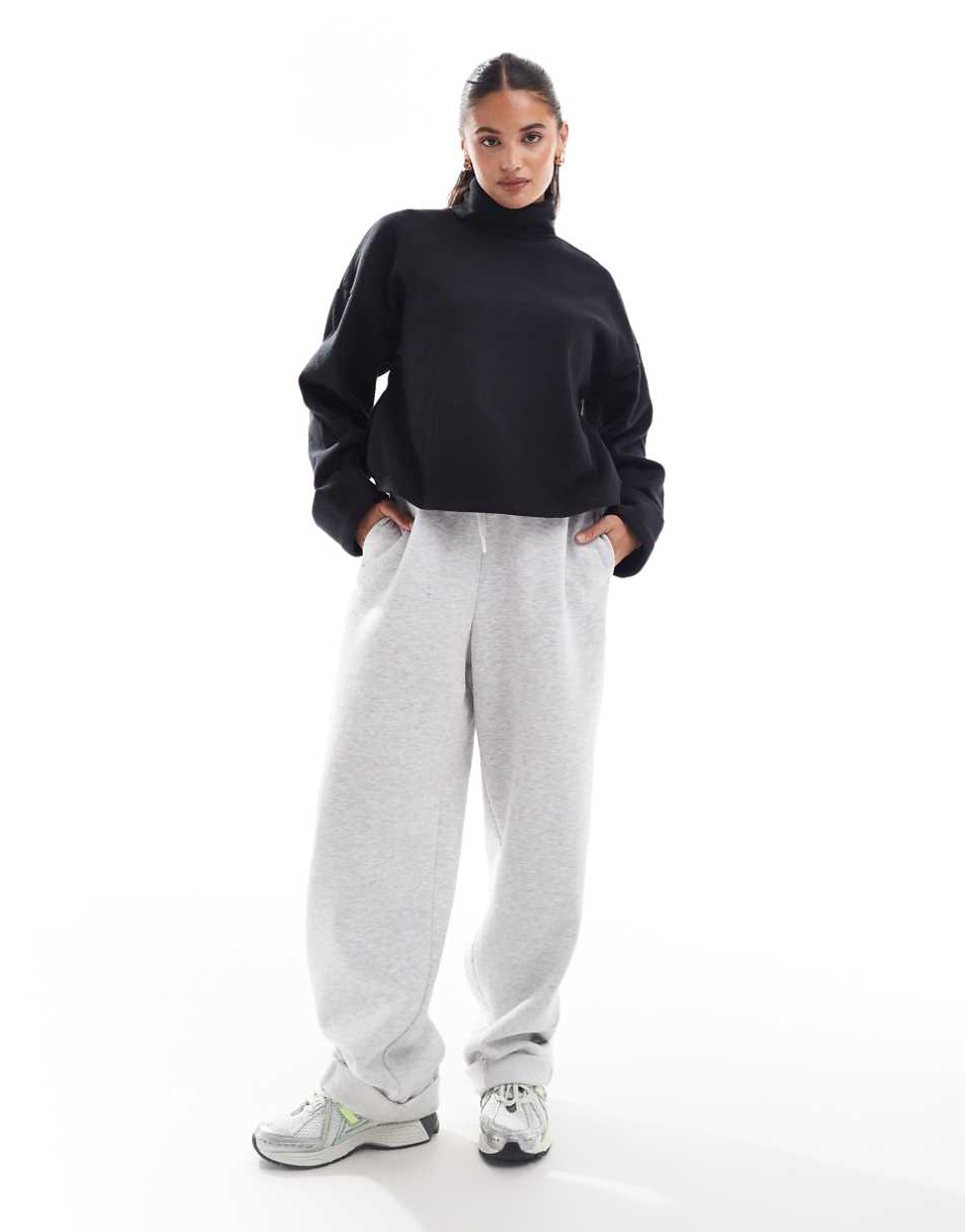 ASOS DESIGN super soft roll neck sweater with cuff detail in black