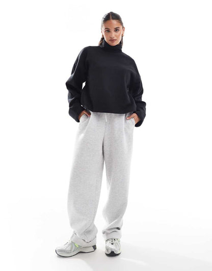 ASOS DESIGN super soft roll neck sweater with cuff detail in black
