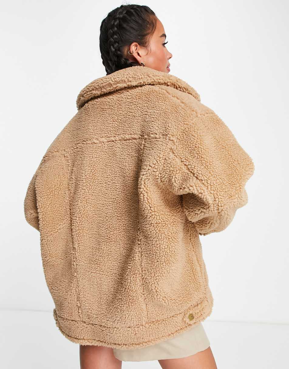 UGG Frankie sherpa trucker jacket in camel