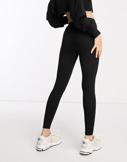 ASOS DESIGN Petite 2 pack leggings in black