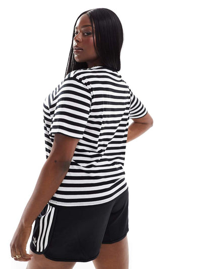 ASOS DESIGN Curve ultimate t-shirt in black and white stripe
