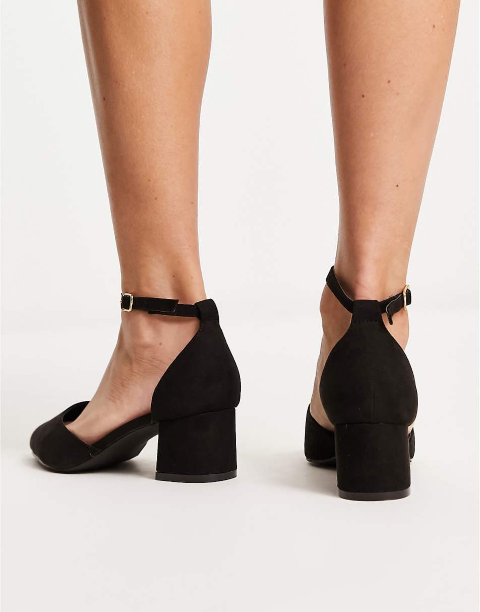 Truffle Collection mid block heel shoes in black