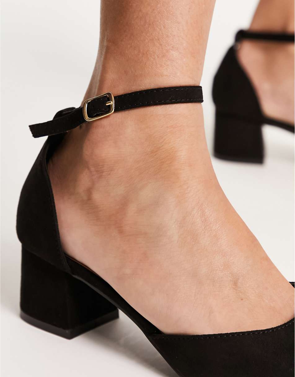 Truffle Collection mid block heel shoes in black