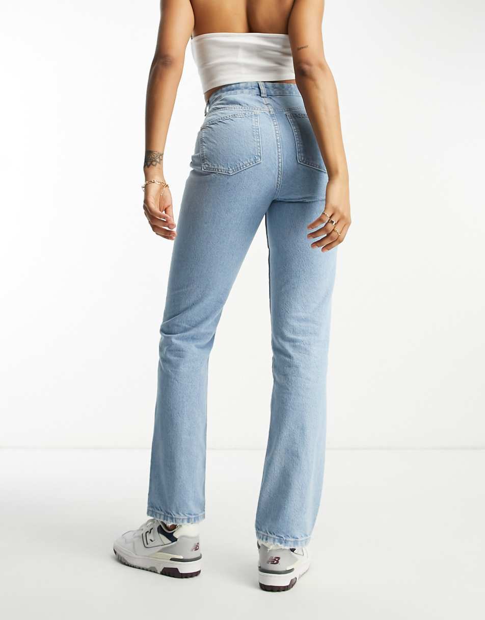 ASOS DESIGN Hourglass mid rise straight jeans in blue