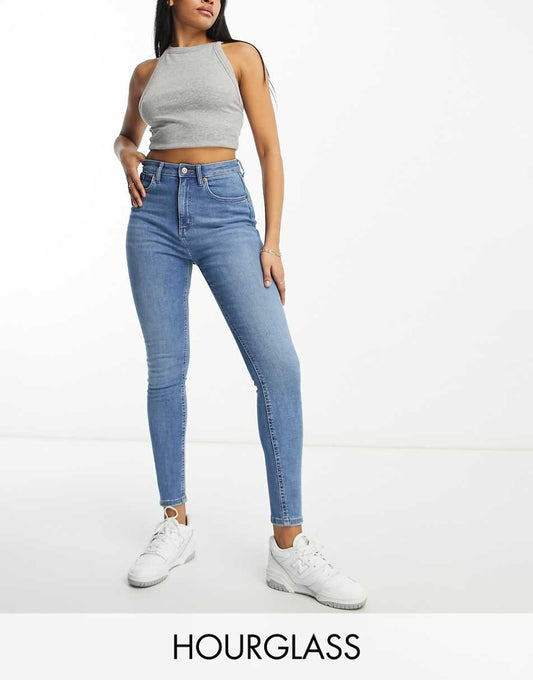 ASOS DESIGN Hourglass ultimate skinny jeans in mid blue