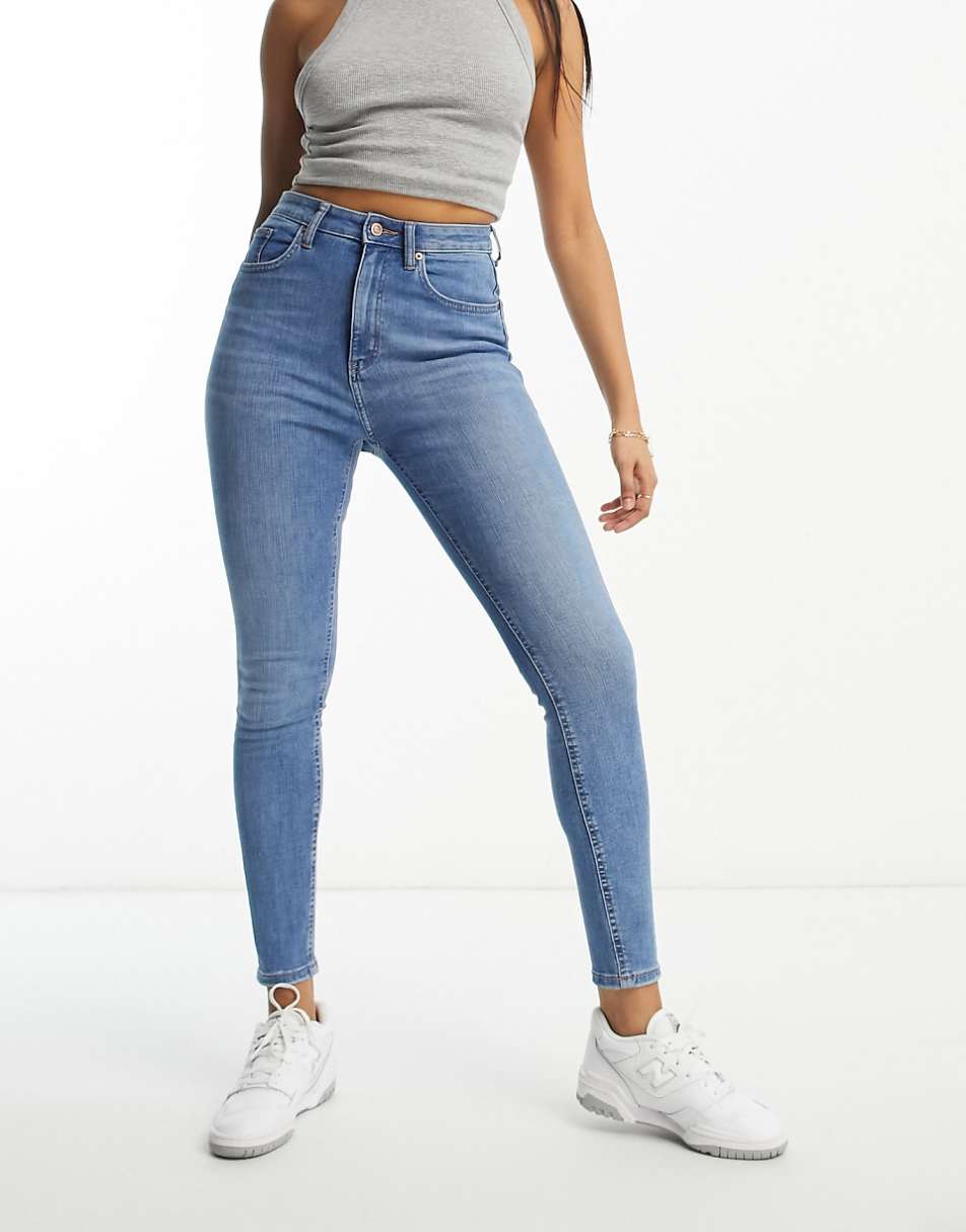 ASOS DESIGN Hourglass ultimate skinny jeans in mid blue