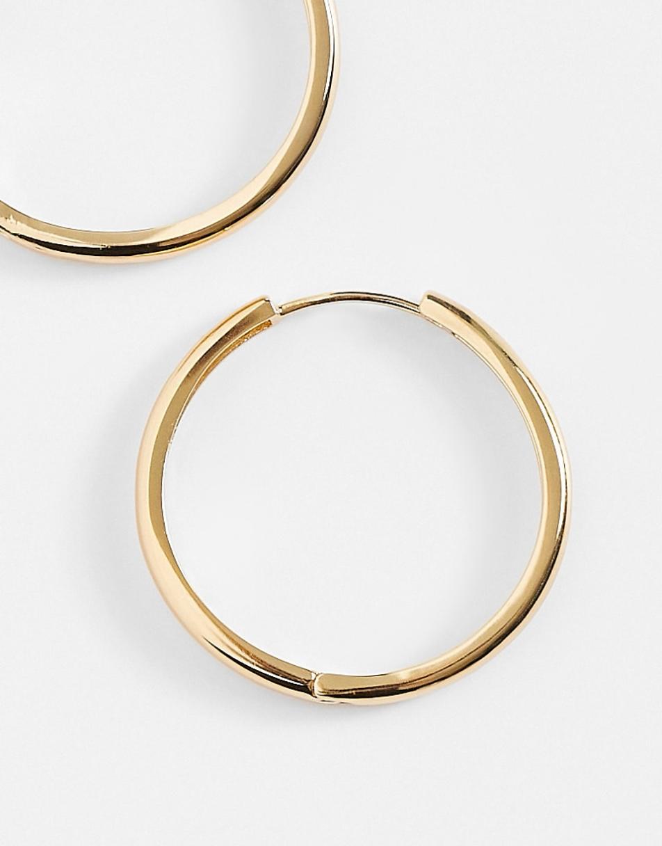 ASOS DESIGN 14k gold plated 25mm hinge hoop earring