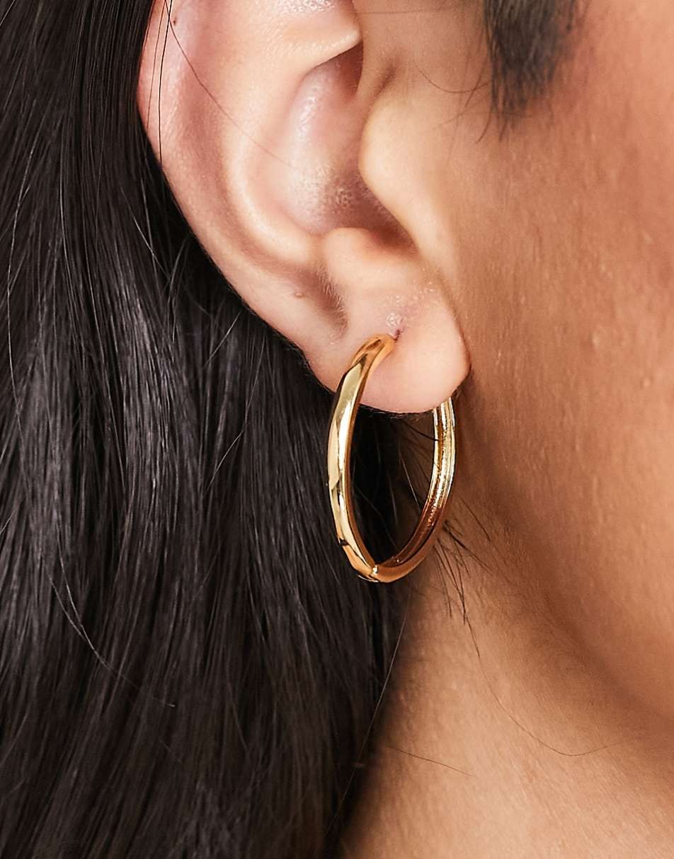 ASOS DESIGN 14k gold plated 25mm hinge hoop earring