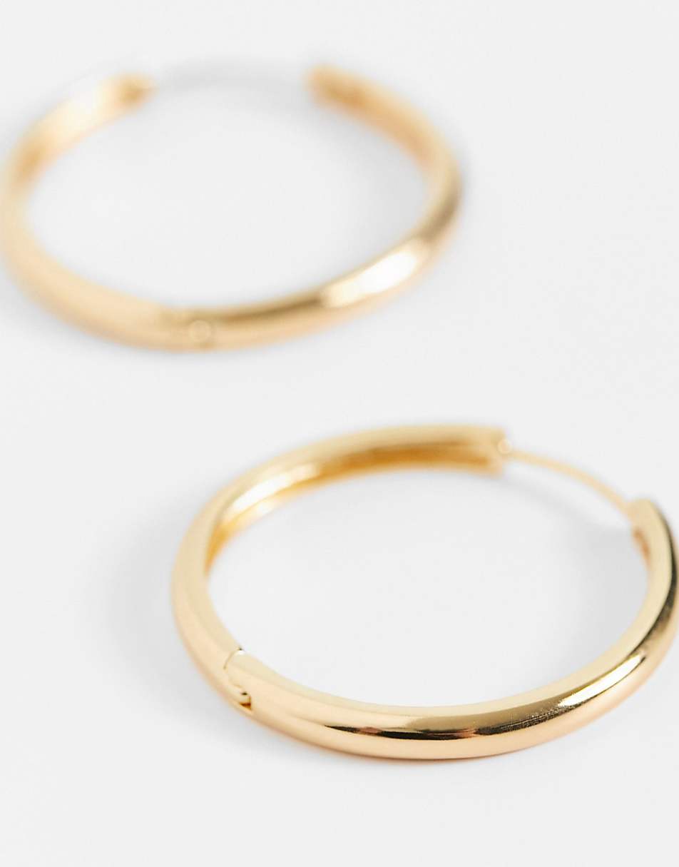 ASOS DESIGN 14k gold plated 25mm hinge hoop earring