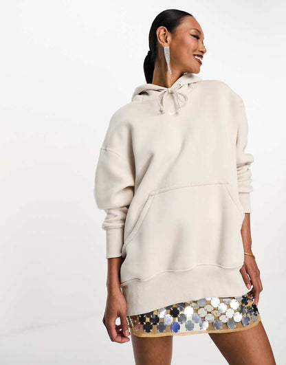 Nike Phoenix Fleece oversized hoodie in light brown