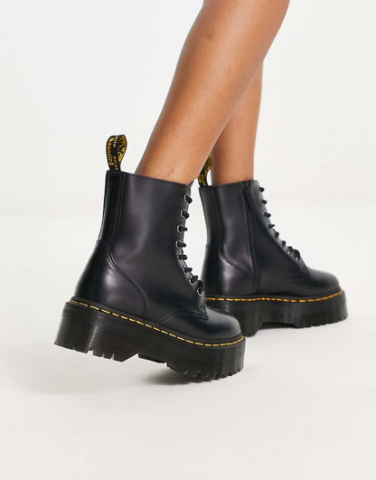 Dr Martens Jadon flatform leather boots in black