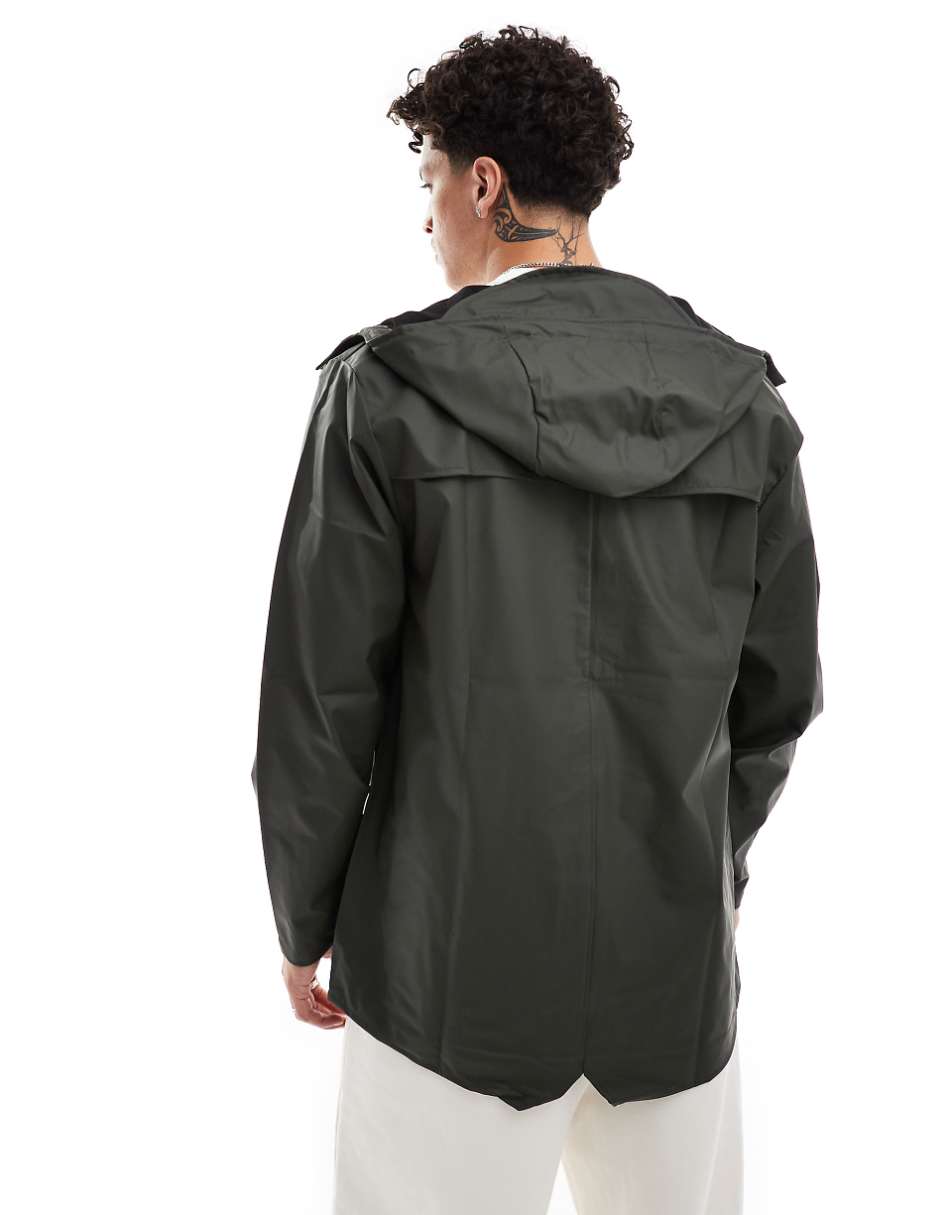 Rains 12010 unisex waterproof short jacket in green