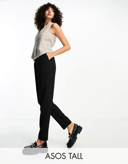 ASOS DESIGN Tall tailored tapered pant in black