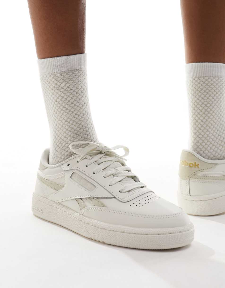 Reebok Club C 85 sneaker in white and beige