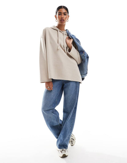 ASOS DESIGN super soft oversized hoodie in warm cream - part of a set