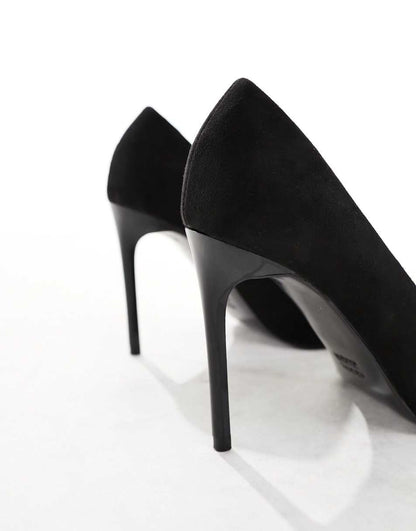 ASOS DESIGN Wide Fit Paphos pointed high heel pumps in black