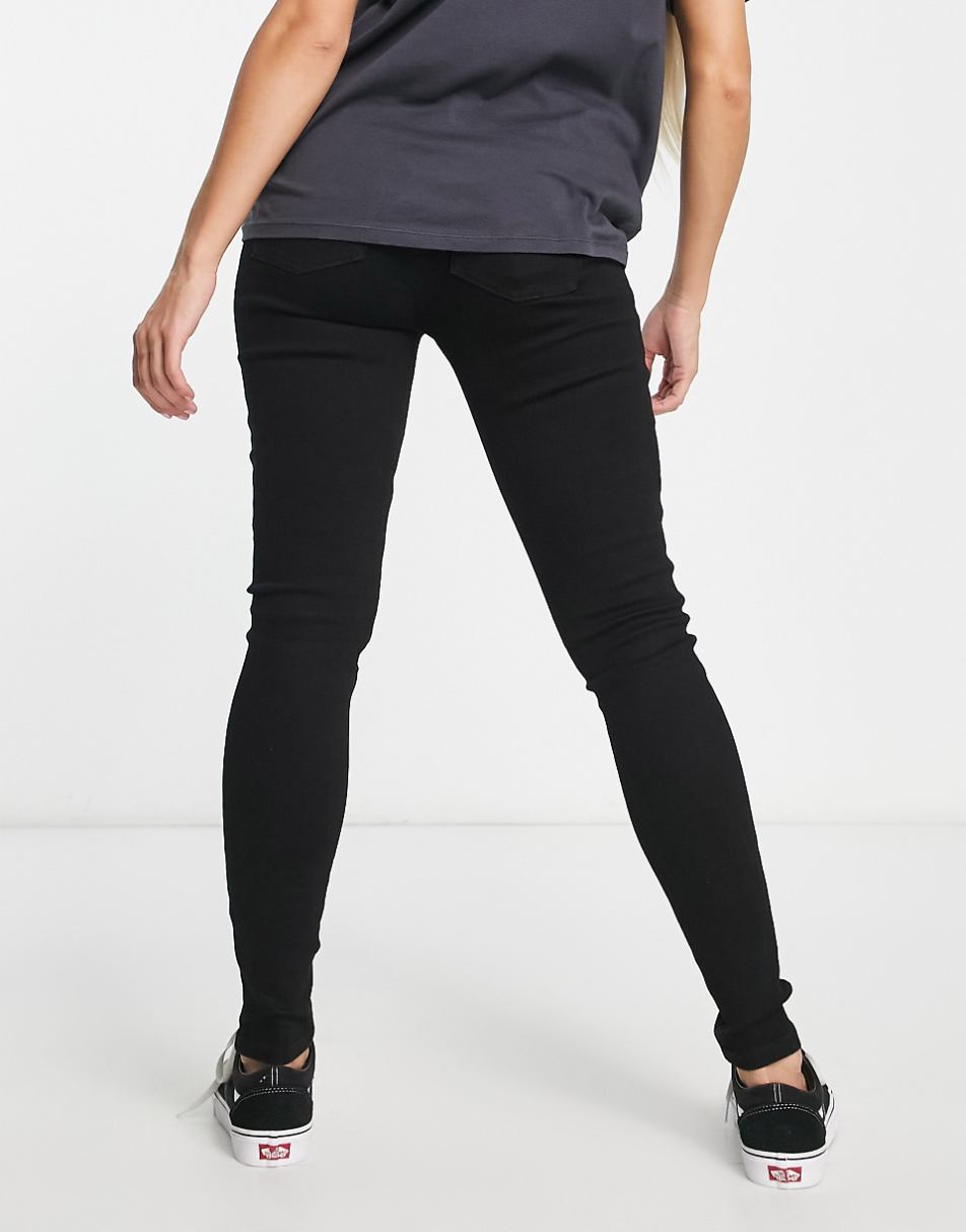 ASOS DESIGN Maternity skinny jean with over bump in black