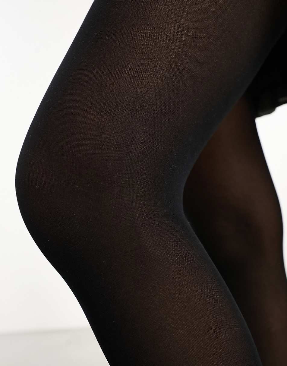 ASOS DESIGN 2 pack 40 denier tights in black