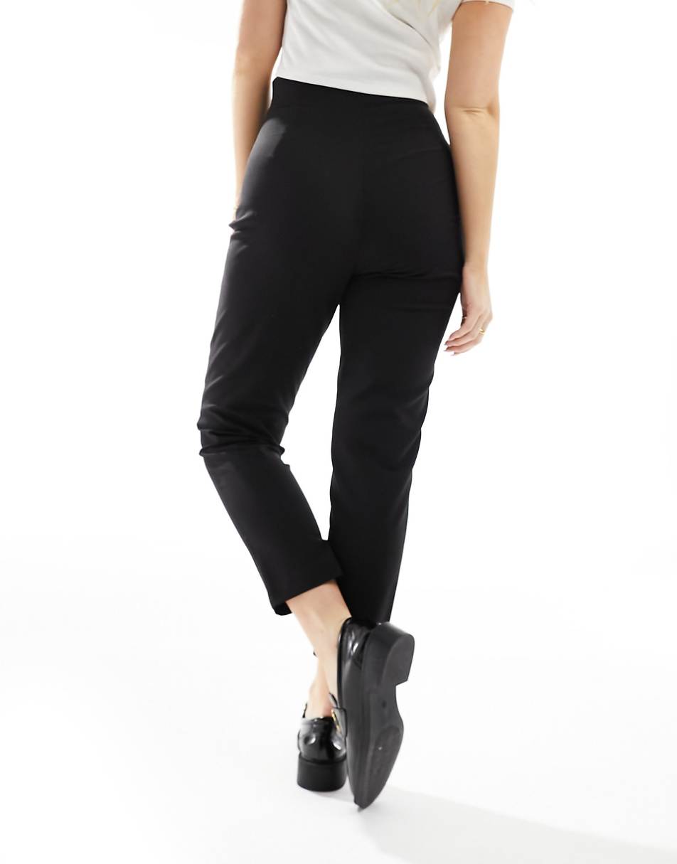 ASOS DESIGN Hourglass tailored seamed waist pant in black