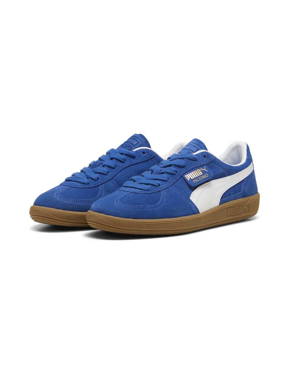 PUMA Palermo sneakers in blue with white detail