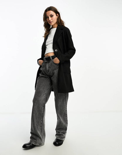 Only tailored coat in black