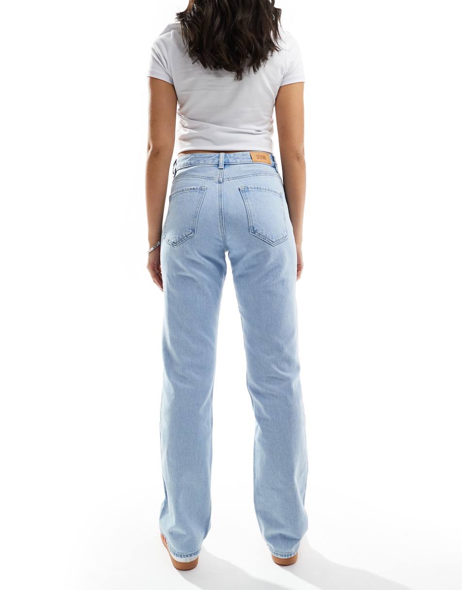 Stradivarius STR straight leg jean in light blue