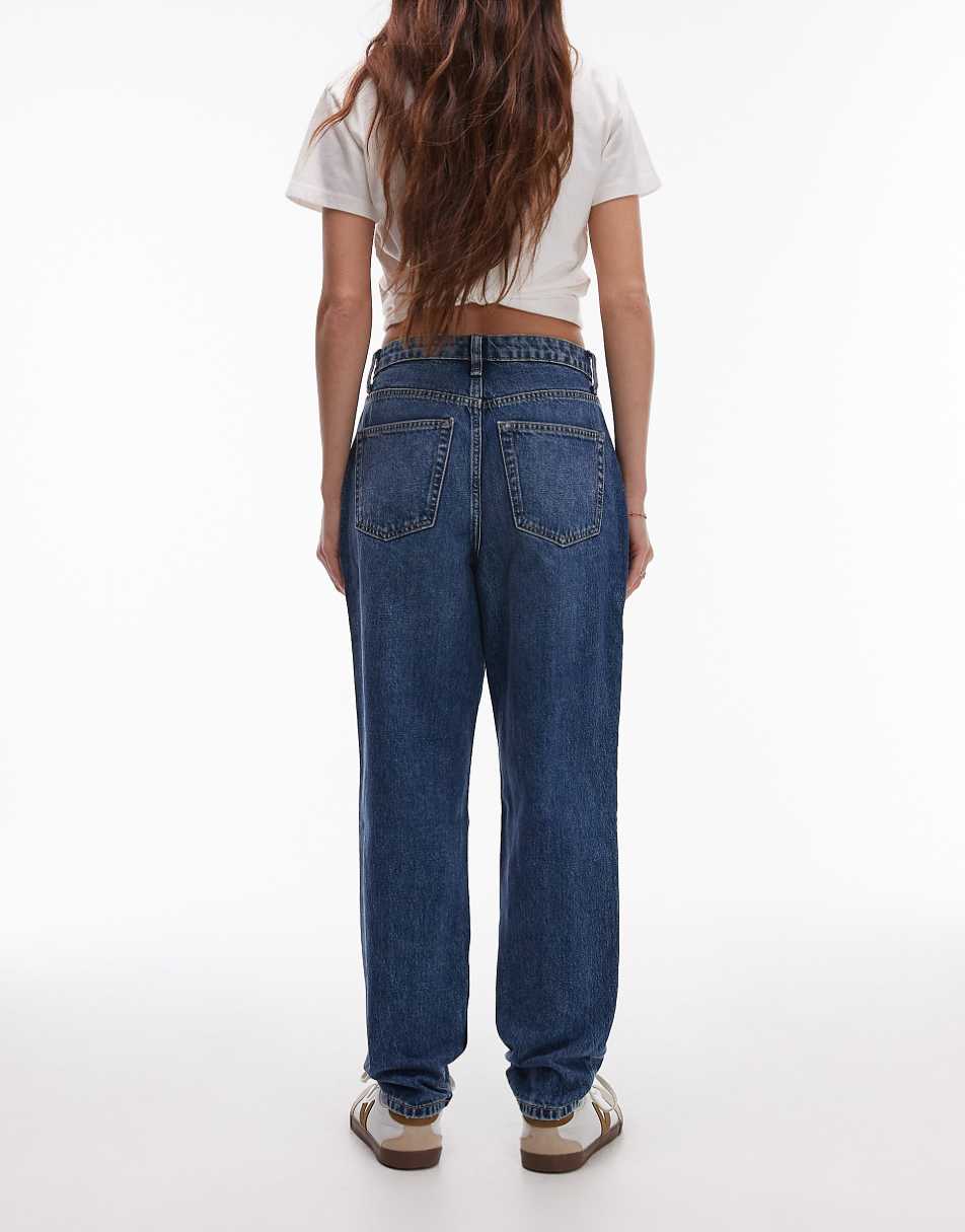 Topshop Original high rise Mom jeans in mid blue